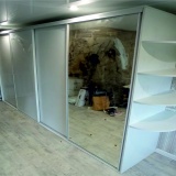 Шкаф купе, профиль минималист и белоснежного глянца