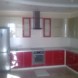 Кухня лакокраска золото с красным